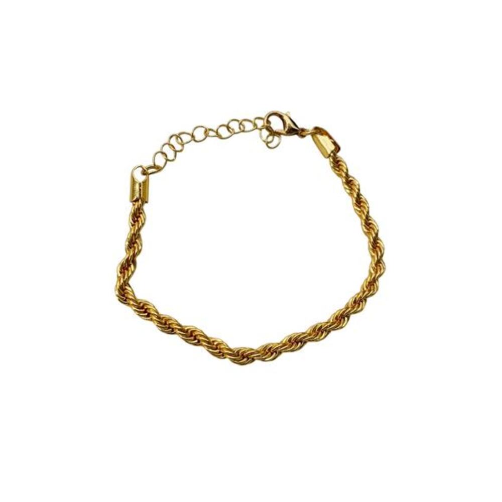 Gold tone braided chain bracelet